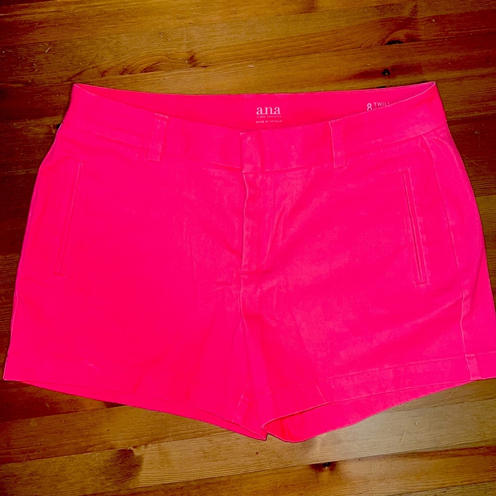 a.n.a. hot pink twill shorts